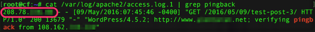 Pingback requet leaks real IP